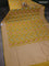 Banarasi tissue silk saree lime yellow with allover zari woven brocade weaves and zari woven border