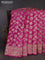 Banarasi tissue silk saree pink with allover zari woven brocade weaves and zari woven border