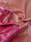 Banarasi tissue silk saree pink with allover zari woven brocade weaves and zari woven border