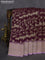 Banarasi georgette saree wine shade and lavender with allover thread & zari weaves and woven border
