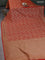 Banarasi georgette saree orange with allover geometric weaves and woven border