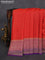 Banarasi georgette saree orange and pink violet with allover woven buttas and woven border