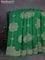 Banarasi crepe saree green and red with allover thread & zari weaves and woven border