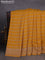 Banarasi crepe saree mustard yellow with allover geometric weaves and woven border