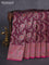 Banarasi dupion silk saree wine shade and magenta pink with allover thread & zari floral weaves and woven border