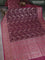 Banarasi dupion silk saree wine shade and magenta pink with allover thread & zari floral weaves and woven border