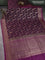 Banarasi dupion silk saree wine shade and magenta pink with allover thread & zari floral weaves and woven border