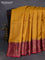 Banarasi tussar silk saree yellow and pink with allover thread & zari woven buttas and woven border