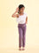 Girls Solid Dusty Voilet Super Stretch Jeggings