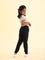 Girls Solid Black Mid Rise Cotton Joggers