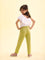 Girls Solid Light Pista Ankle Length Leggings