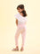 Girls Solid Pastel Pink 3/4th Leggings