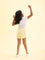 Girls Solid Baby Yellow Mid Rise Knit Shorts