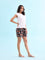 Women Printed Black Woven Viscose Mid Rise Lounge Shorts