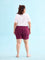 Women Printed Maroon Woven Viscose Lounge Shorts