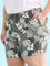 Women Printed Olive Woven Viscose Lounge Shorts