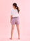 Women Printed Purple Woven Viscose Lounge Shorts