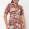 Camp Collar Tiered Floral Dress with Belt