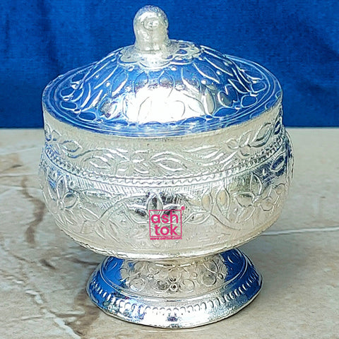 German Silver Kumkum Holder, Sindoor Box