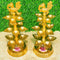 Brass Panchamahal 3 Step Diwali diya, Peacock Design Puja diya (Set of 2)