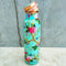 Printed Design Pure Copper Water Bottle, Copper Bottle with Leakproof Threaded Cap Capacity: 1000ml