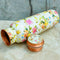 Pure Copper Printed Water Bottle with White Floral Printed Design, Capacity - 1000 ml