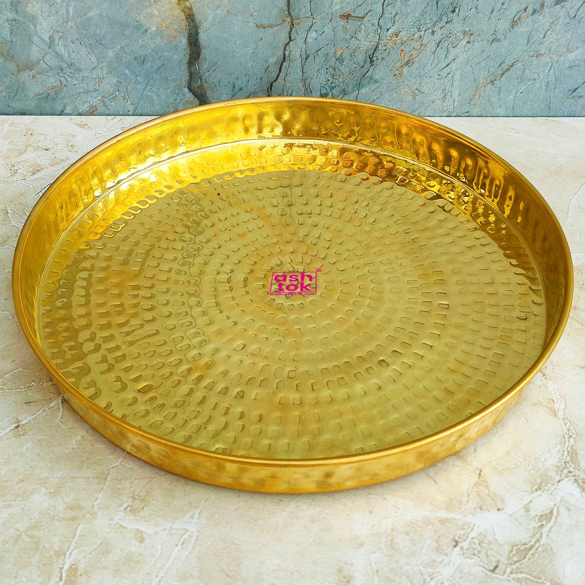 Brass Plate Thali, Brass Plate for dinner, Dish Hammered Design, Homeware Hotelware, Dinnerware, Serveware, Diameter 12 Inch