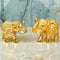 Brass Coloured Elephant Idols, Handcraft Decorative Item, Gift Item (Pack of 2 Pcs)