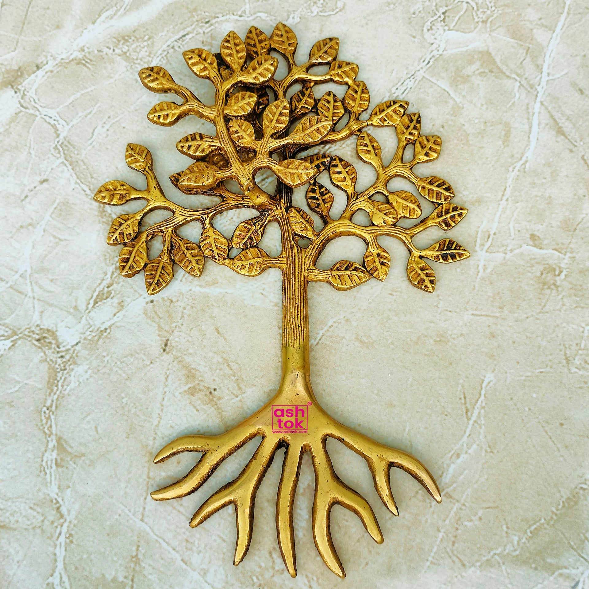 Brass Kalpavriksha Decorative Tree, Tree of Life with Roots