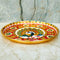 Stainless Steel Meenakari Puja Plate, Peacock Design Puja Thali Plate, Marriage Decorative Plate