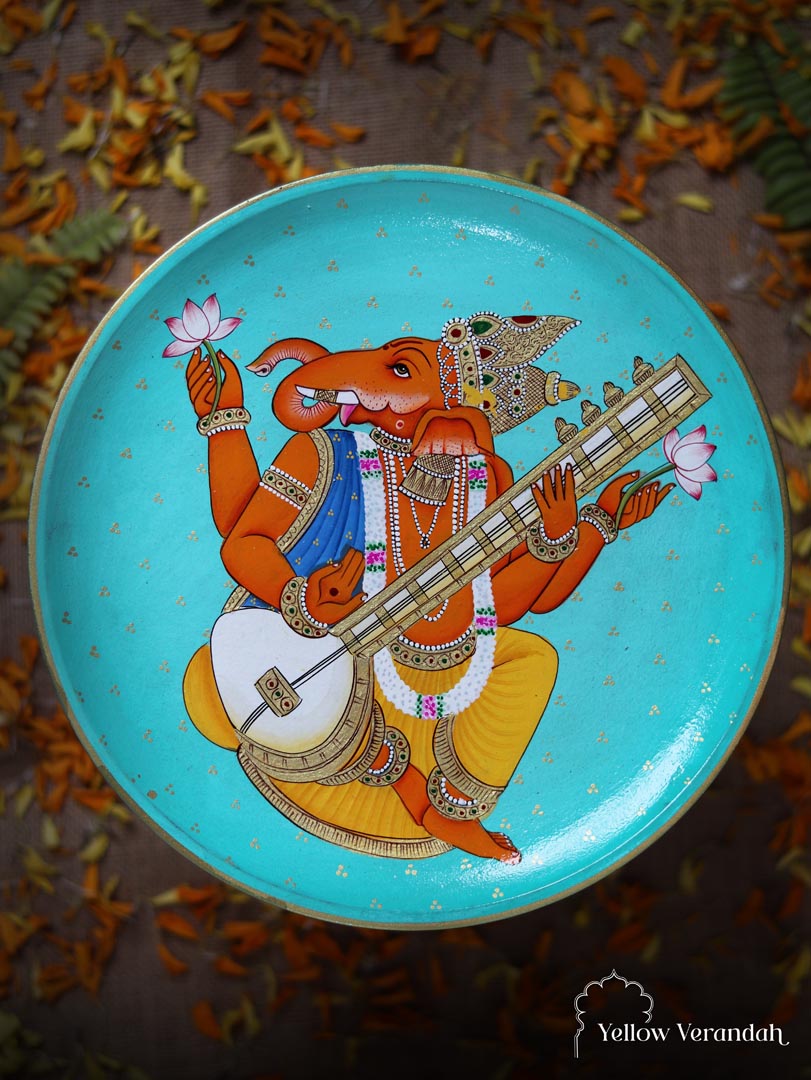 Pichwai Handpainted Wall Plate - 10