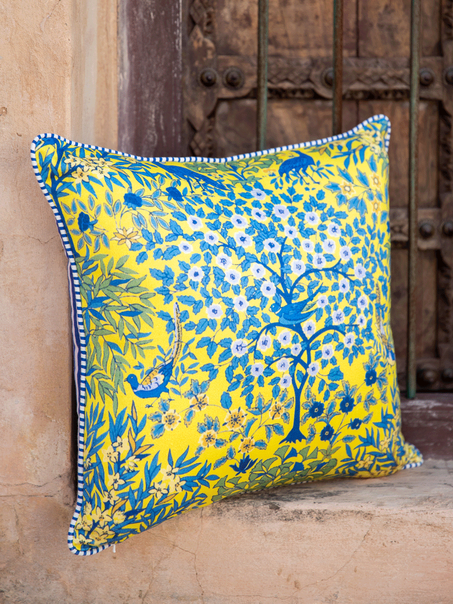 Kalpataru Cotton Cushion Cover - 16 Inch