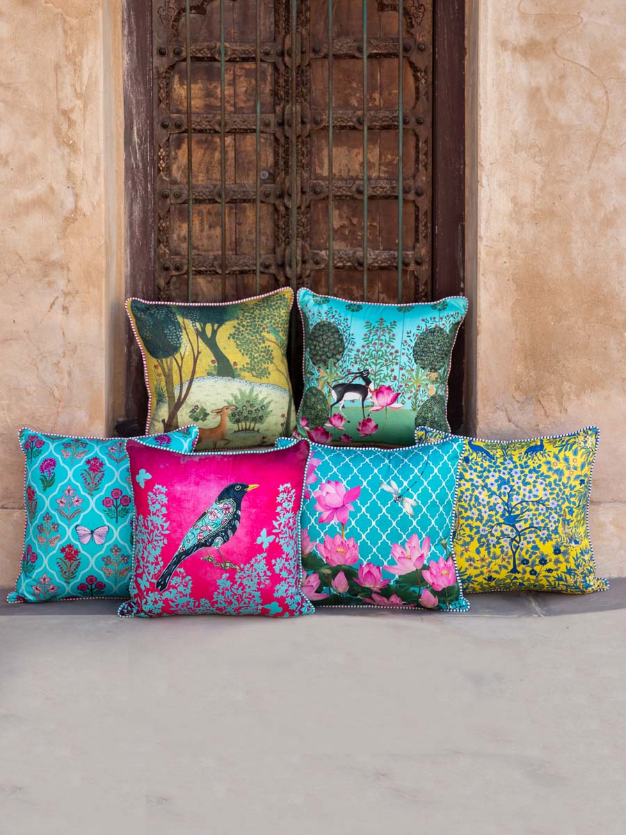 Set of 6 - Vrindavan Cushion Covers - 16 Inch