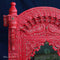 Wooden Jharokha Mirror - Red