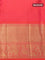 Pure kanjivaram silk saree teal green and dual shade of pink with allover zari checks & buttas and zari woven korvai border