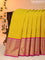 Pure kanjivaram silk saree yellow and pink with zari woven buttas and zari woven border