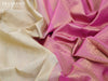 Pure kanjivaram silk saree cream and dual shade of pink with zari woven 1000 buttas and zari woven border