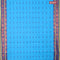 Bengal cotton saree cs blue and blue with thread & zari woven buttas and copper zari woven border without blouse