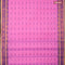 Bengal cotton saree pink and blue with thread & zari woven buttas and copper zari woven border without blouse