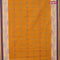 Bengal cotton saree mustard yellow and blue with thread woven buttas and thread woven border without blouse