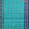 Bengal cotton saree teal blue and blue with thread woven buttas and thread woven border without blouse