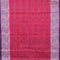 Bengal cotton saree pink and blue with thread woven buttas and thread woven border without blouse