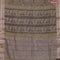 Chanderi silk cotton saree grey shade and beige with natural vegetable prints and zari woven gotapatti lace border