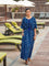 Jheel Indigo Printed Modal Kaftan Maxi Dress