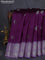 Banarasi poona silk saree wine shade and lavender with zari woven floral buttas and long zari woven border