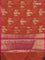 Banarasi semi dupion silk saree dual shade of orange and pink with zari woven paisley buttas and thread woven border