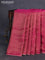 Banarasi semi crepe saree pink with allover zari woven brocade weaves and lace work border