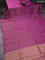 Banarasi semi crepe saree purple shade with allover zari woven brocade weaves and lace work border