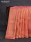 Banarasi semi crepe saree peach pink with allover zari woven brocade weaves and lace work border