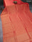Banarasi semi crepe saree red with allover zari woven brocade weaves and lace work border